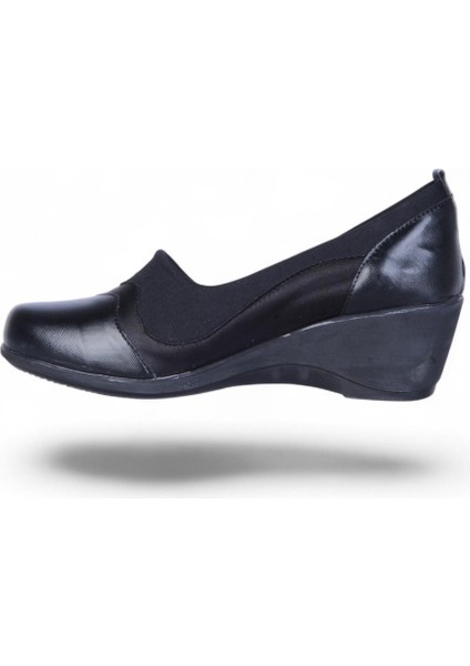 Vollex Vl3 Siyah 7cm Kadın Dolgu Topuklu Ayakkabı modelleri