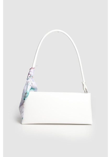 Lagraccio Paris Kadın Saza Fular Detaylı Baget Çanta Beyaz fiyatları