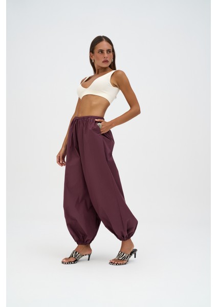 Velora Bordo Poplin Şalvar Pantolon modelleri