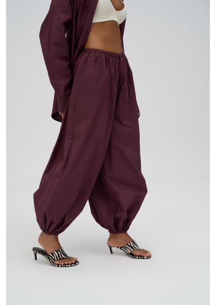 Velora Bordo Poplin Şalvar Pantolon fırsatları