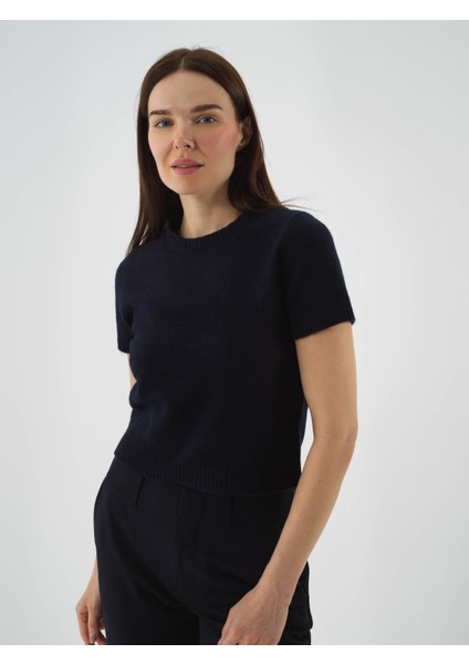 Kadın Lacivert Yumuşak Dokulu Regular Fit Kazak fiyatları