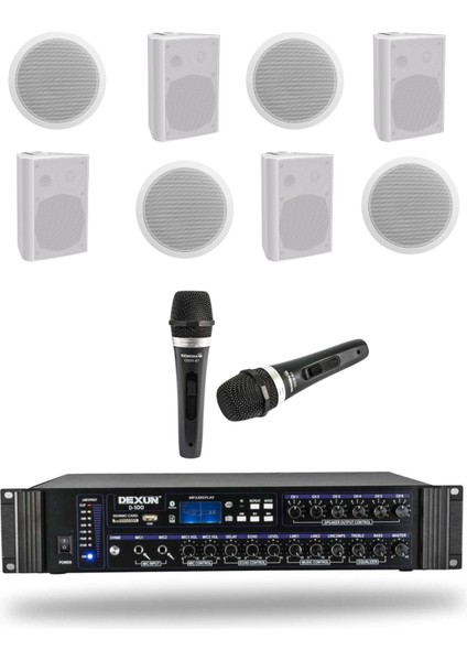 Kablolu Mikrofon Alçıpan Sütun Hoparlör Mağaza Dükkan Kafe Seslendirme ve Okul Anons Sistemi fiyatları