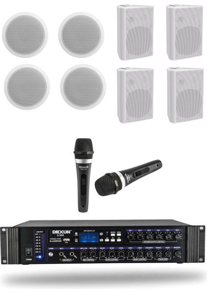 Kablolu Mikrofon Alçıpan Sütun Hoparlör Mağaza Dükkan Kafe Seslendirme ve Okul Anons Sistemi modelleri