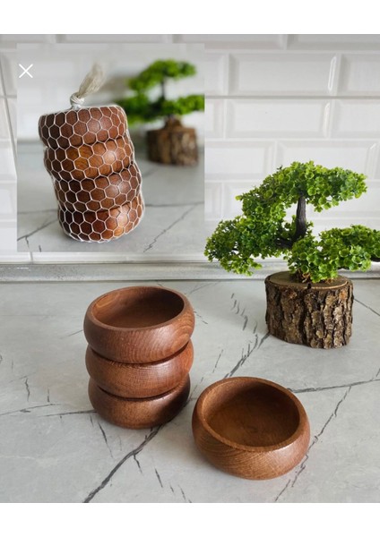 4 Adet Kayın Ağacından Üretilmiş Ahşap Doğal Çerezlik fırsatları