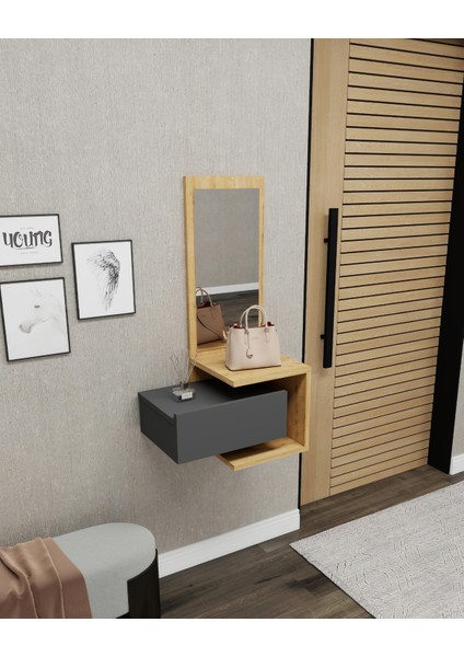 Stella Çekmeceli Duvara Monte Aynalı Dresuar Safirmeşe Antrasit - Stella modelleri