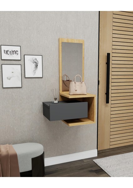 Stella Çekmeceli Duvara Monte Aynalı Dresuar Safirmeşe Antrasit - Stella fırsatları