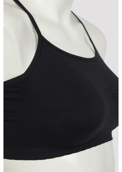 Siyah Basic Kaplı Dikişsiz Balensiz Sütyen