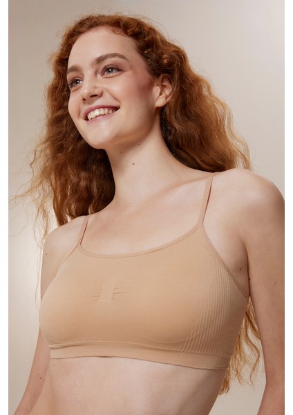 Ten Rengi Basic Kaplı Dikişsiz Balensiz Sütyen