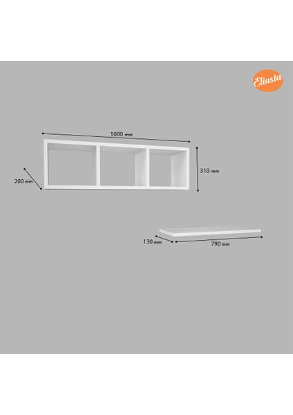 Duvar Rafı 3 Gözlü Tv Rafı Kitaplık Duvar Ünitesi modelleri