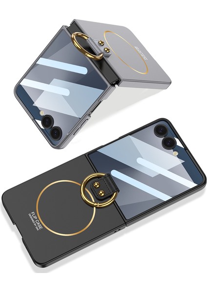 Samsung Galaxy Z Flip 7 Kılıf M-Safe Şarj Özellikli Yüzüklü Flip Sert Kıpta Kapak modelleri