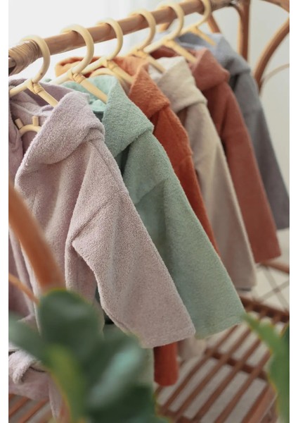 Özel Buldan Dokuması %100 Saf Pamuk Çocuk Bornozu