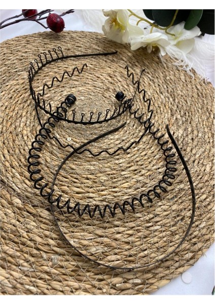 Taç Toka Siyah Metal Taç Erkek Kadın Sporcu Saç Taç 4 Parça Set