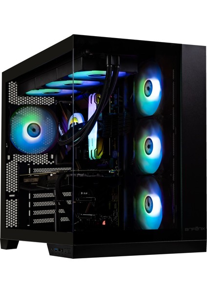 MH100 750W 80+ Bronze Psu 4X120MM Argb Fan Atx Temperli Cam Siyah Gaming (Oyuncu) Kasa