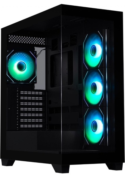 Ceto Premium Black 850W 80+ Bronze Psu 4X120MM Argb Fan Atx Temperli Cam Siyah Gaming (Oyuncu) Kasa