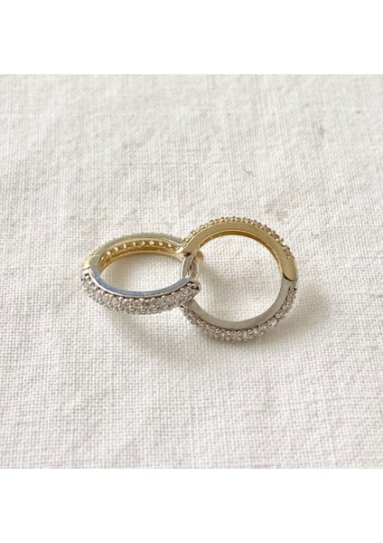 Sarı Ve Beyaz Renkli Halka Altın Küpe fırsatları