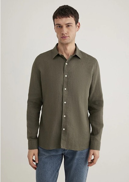Haki Keten Gömlek 0211466-71546