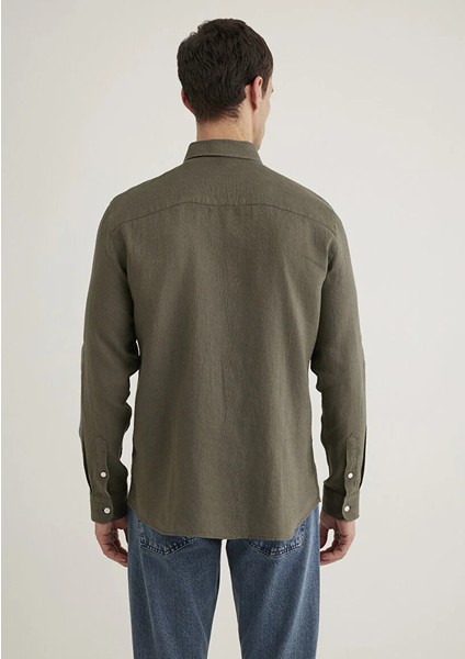 Haki Keten Gömlek 0211466-71546