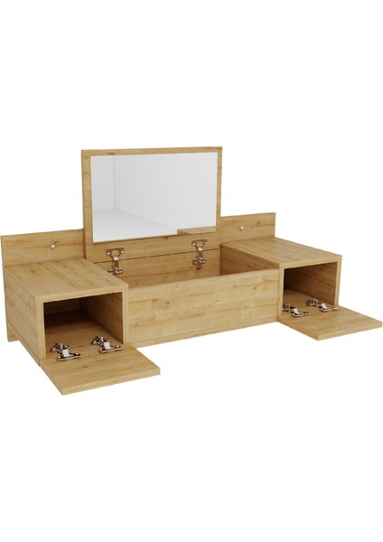 Zakkum Raflı Duvara Monte Aynalı Makyaj Masası Tuvalet Masası, Safirmeşe - Zakkum indirimleri
