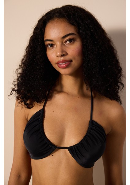 Basic Reverse Siyah V Bikini Üstü