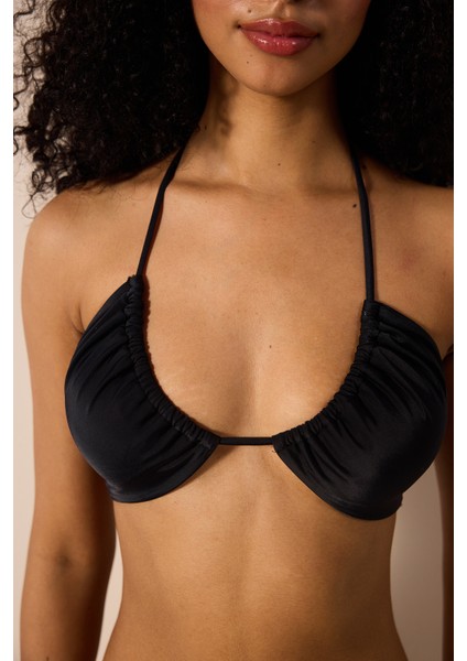 Basic Reverse Siyah V Bikini Üstü