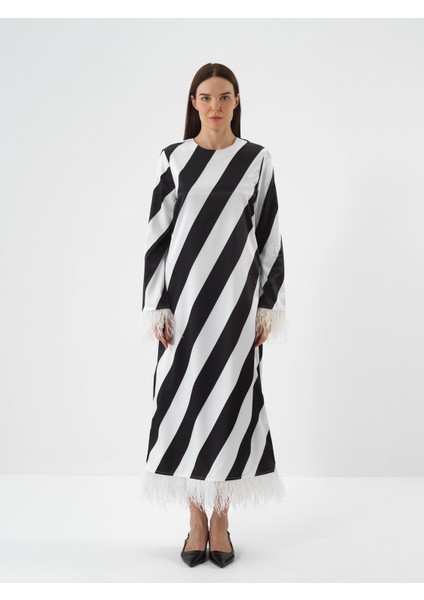 Kadın Siyah Formunu Koruyan Regular Fit Elbise