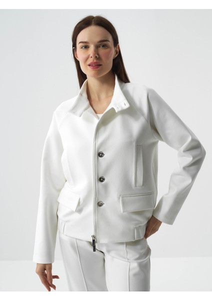 Kadın Ekru Pamuk Dokulu Oversize Ceket fiyatları