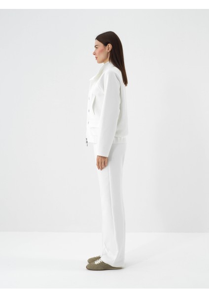 Kadın Ekru Pamuk Dokulu Oversize Ceket modelleri
