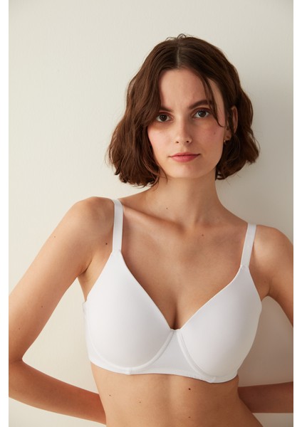 Beyaz Marvel Büyük Beden Toparlayıcı Sütyen