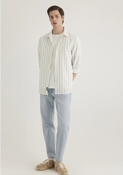 Haki Çizgili Gömlek 0211384-80692