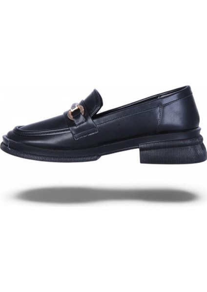 Nhr2 Siyah Kadın Loafer Ayakkabı modelleri