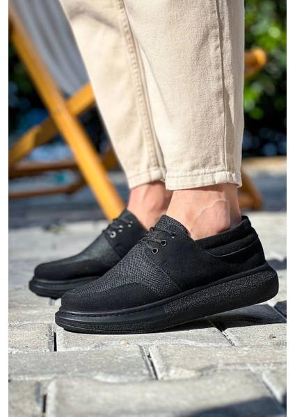 ZRN-042 Premium Bağcıklı Siyah Deri Tozu Casual Günlük Erkek Ayakkabı modelleri