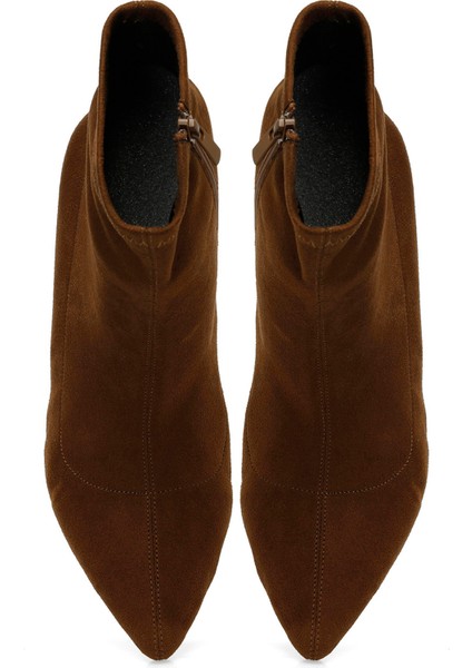 24K-618 4pr Taba Kadın Topuklu Bot