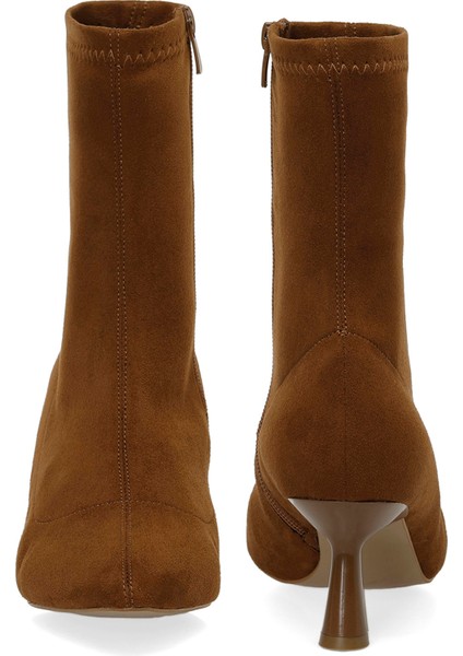 24K-618 4pr Taba Kadın Topuklu Bot