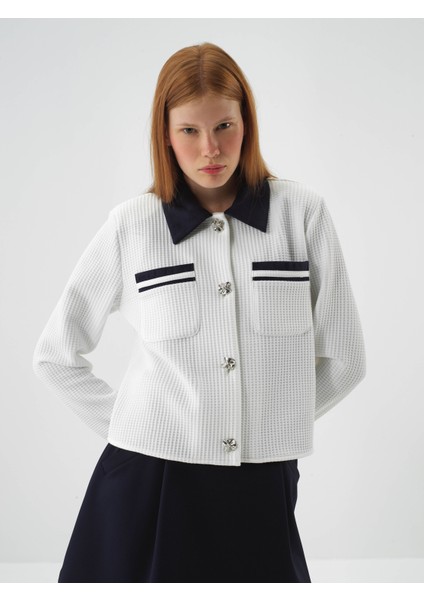 Kadın Ekru Modern Ekose Regular Fit Ceket fiyatları