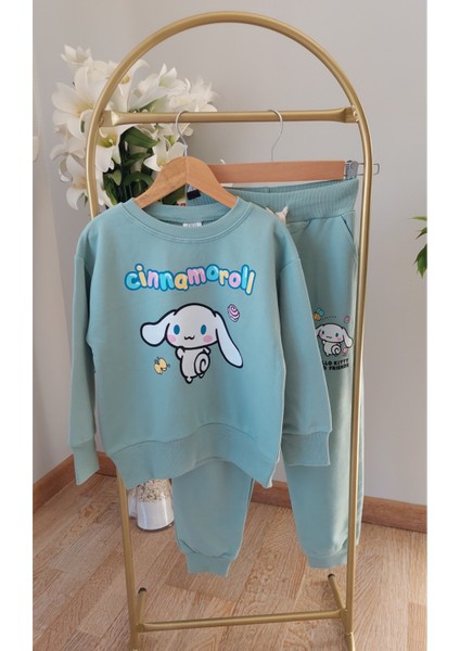 Yeşil Renkli,cinnamoroll Baskılı,kız Çocuk Eşofman Takımı