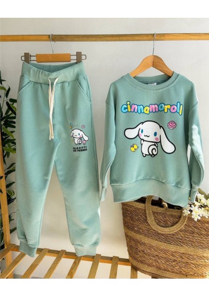 Yeşil Renkli,cinnamoroll Baskılı,kız Çocuk Eşofman Takımı fırsatları