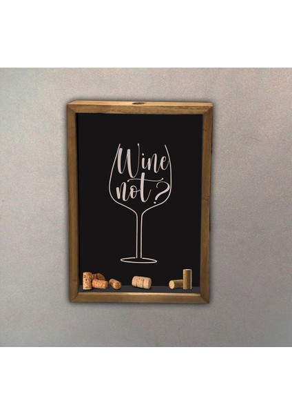 Wine Not Delikli Şarap Mantarı Biriktirme Ahşap Tablo – Dekoratif Hediye
