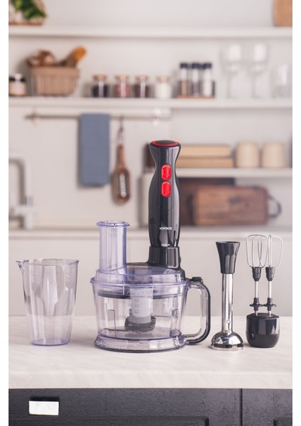 Çok Amaçlı Mutfak Robotu ve Blender Seti, 2000 W, Siyah