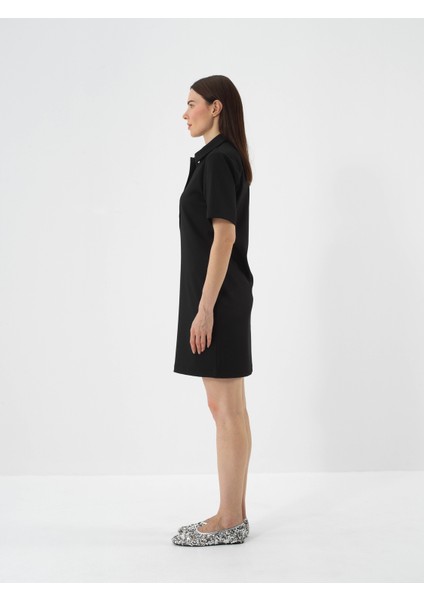 Kadın Siyah Esnek Dokulu Regular Fit Elbise modelleri