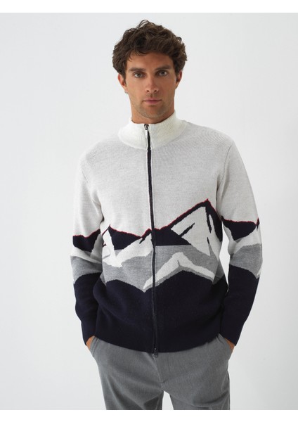 Erkek Lacivert Doğal Yün Dokulu Regular Fit Hırka fiyatları