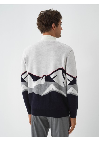 Erkek Lacivert Doğal Yün Dokulu Regular Fit Hırka fırsatları