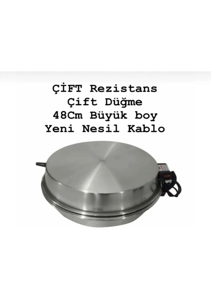 Elektrikli Tandır Fırın 48CM, Ekmek, Lahmacun, Pizza, Topraklı Kablo Büyük Boy