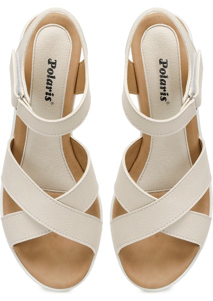 308569.Z 5fx Bej Kadın Dolgu Topuk Sandalet