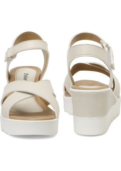 308569.Z 5fx Bej Kadın Dolgu Topuk Sandalet