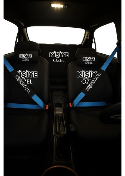 Kişiye Özel 8 Parça Oto Koltuk Kılıf Seti (Ön+Arka Set, 2 Boyun Yastık,2 Kemer Kılıf)