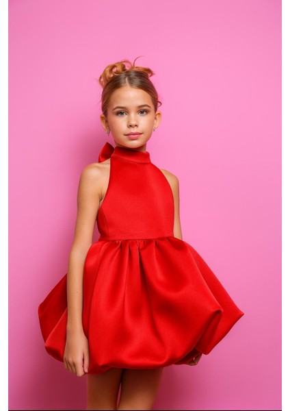 Kız Çocuk Sırt Detaylı Balon Elbise fiyatları