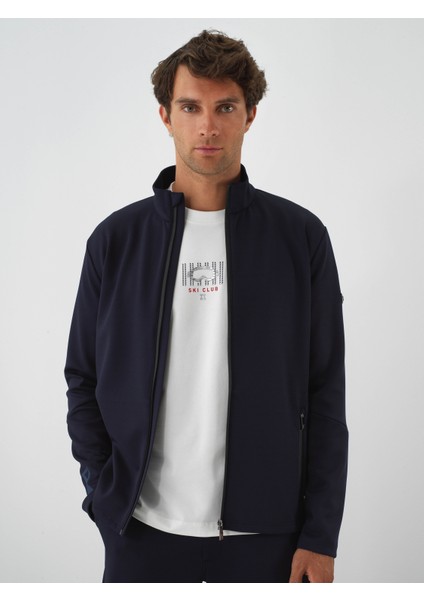 Erkek Lacivert Esnek Dokulu Regular Fit Sweatmont fiyatları