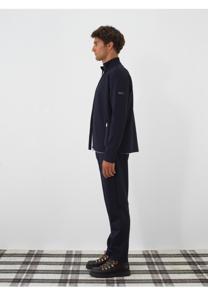 Erkek Lacivert Esnek Dokulu Regular Fit Sweatmont modelleri