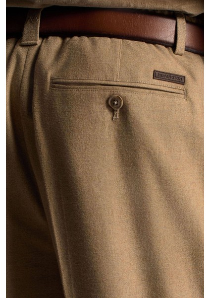 Pamuk Kaşmir Karışım Camel Relax Chino Pantolon modelleri