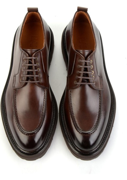 Kahve Hakiki Deri Erkek Klasik Ayakkabı E01901660141 fırsatları